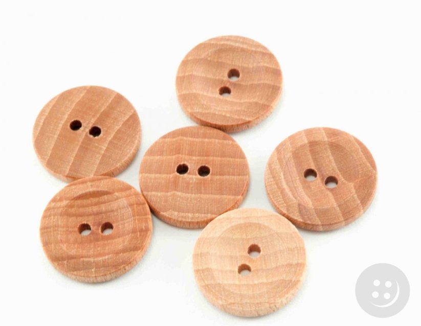 Round Brindle Wooden Button - diameter 1,9 cm