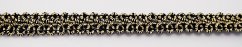 Metallic gimp braid trim - gold, black - width 1 cm