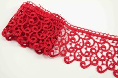 Guipure lace trim - red- width 7,2 cm