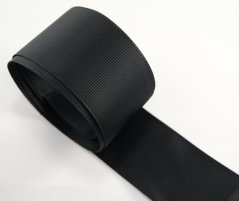Rypsová stuha - čierna - šírka 3,8 cm