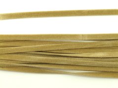 Textilní imitace broušené kůže - tmavě béžová - šířka 0,4 cm