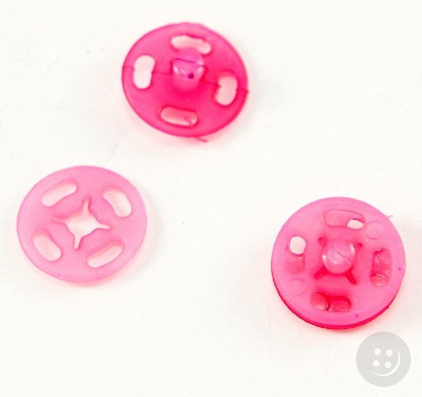 Plastic snap - pink - diameter 1.1 cm
