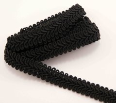 Galonový prýmek - smyčky - černá - šíře 1,5 cm