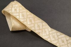 Gold braid with gold grid - gold - width 3,3 cm