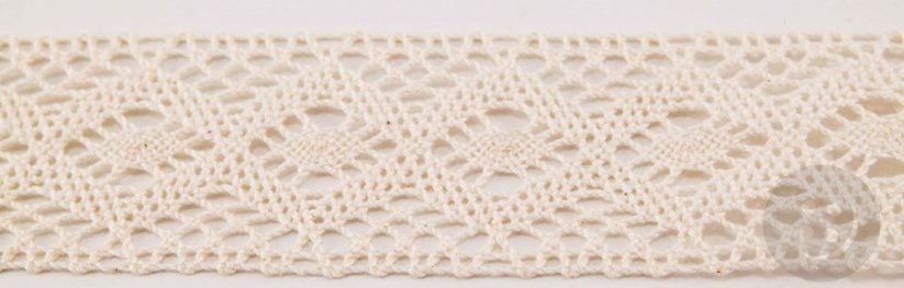 Cotton lace trim - cream - width 4 cm