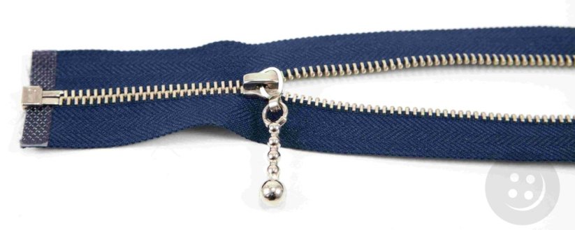 Dělitelný kovový stříbrný zip č.3 více barev - délka (30 - 85 cm) - Délka: 75 cm, Barvy dělitelný kovový stříbrný zip č.3: fialová