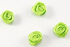 Sew-on satin flower - light green - diameter 1.5 cm