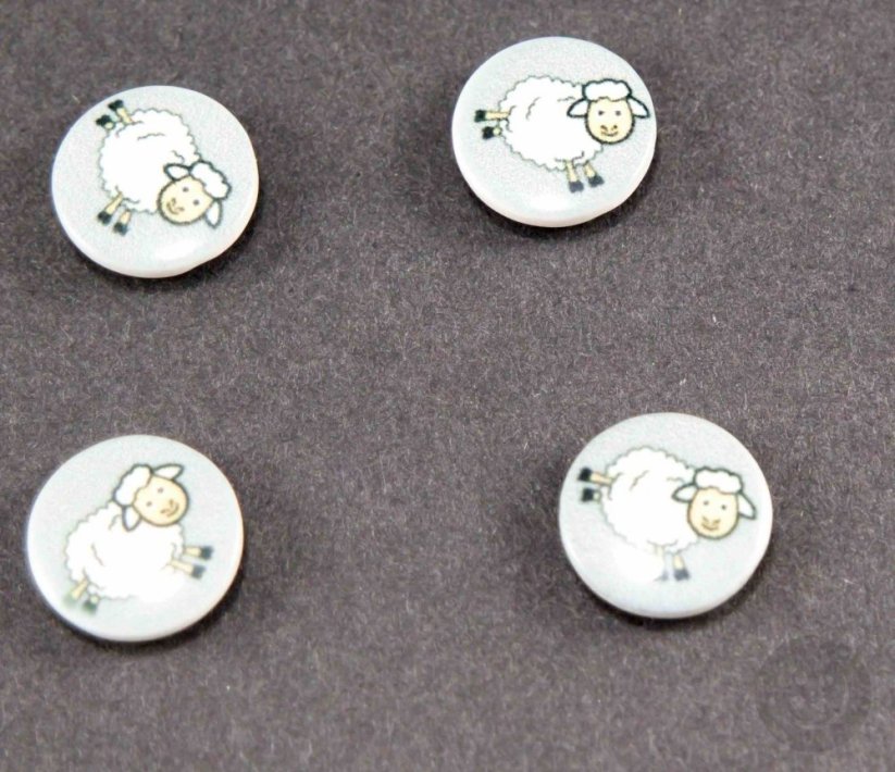 Dětský knoflík - ovečka - více barev - průměr 1,4 cm - Barevná varianta: smetanová