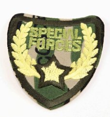 Iron-on patch - SPECIAL FORCES - size 5.5 cm x 5 cm - khaki