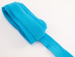 Edging elastic band - turquoise blue matte - width 2 cm