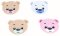 Nažehlovací záplata - Medvídek - hnědá, tyrkysová, růžová, světle modrá - rozměr 6 cm x 7 cm
