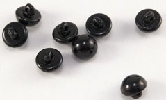 Pearl shaped shank button - black - diameter 1 cm