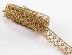 Vzdušná čipka - svetlo hnedá - šírka 1,8 cm