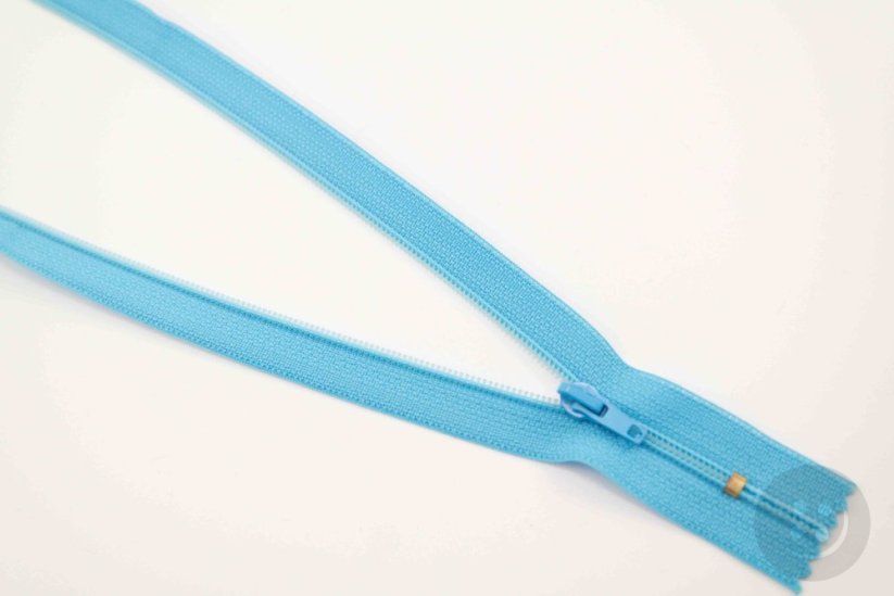 Nedělitelný jemný plastový spirálový zip (velikost číslo 3) různé barvy - délka 12 cm - 60 cm