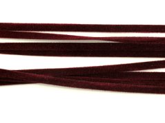 Faux textile suede leather cord -  dark burgundy - width 0.4 cm