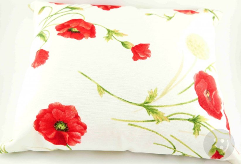 Herbal pillow for a peaceful sleep - poppies with flower buds - size 35 cm x 28 cm