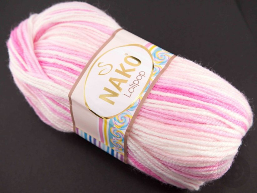 Garn Lolipop - pink-weiß 80430