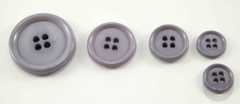 Dírkový knoflík - s matným středem - šedý - průměr 1,52 cm