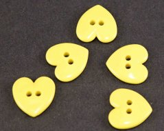 Srdiečko - knoflík - žltá - rozmery 1,4 cm x 1,4 cm