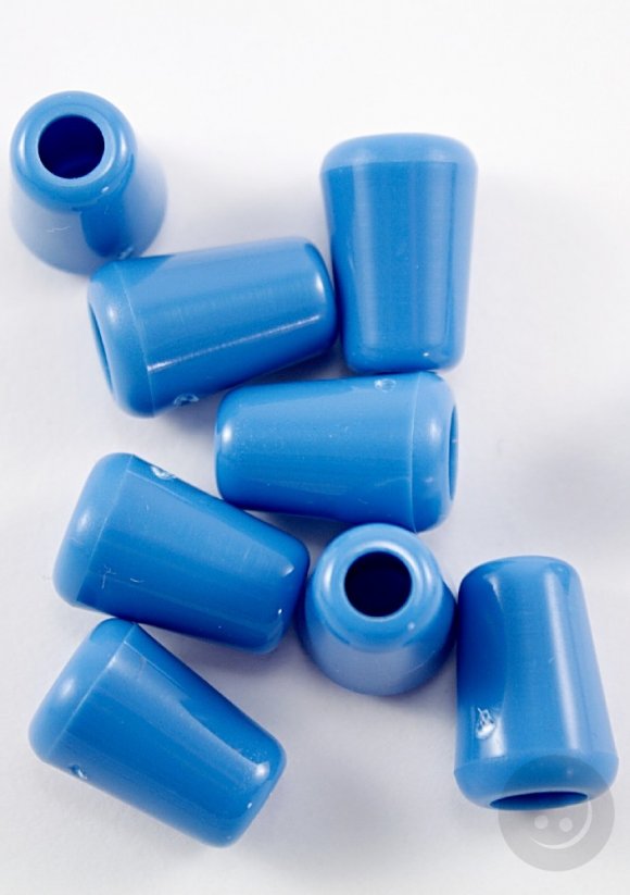 Plastic cord end - blue - pulling hole diameter 0,5 cm