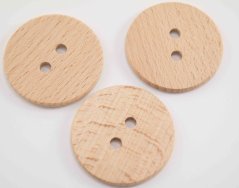 Dírkový dřevěný knoflík - přírodní - průměr 4,9 cm