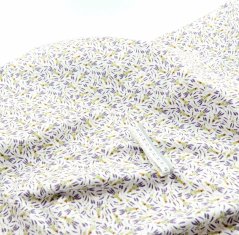 Bavlnené plátno - kytičky levandule na bílém podkladu