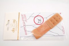 Insertable bra extender - nude - length 11,5 cm - hook spacing 1 cm