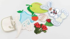 MIX of iron-on and sew-on patches - set for girls (9 pcs)