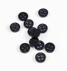 Hole button - black - diameter 0.9 cm