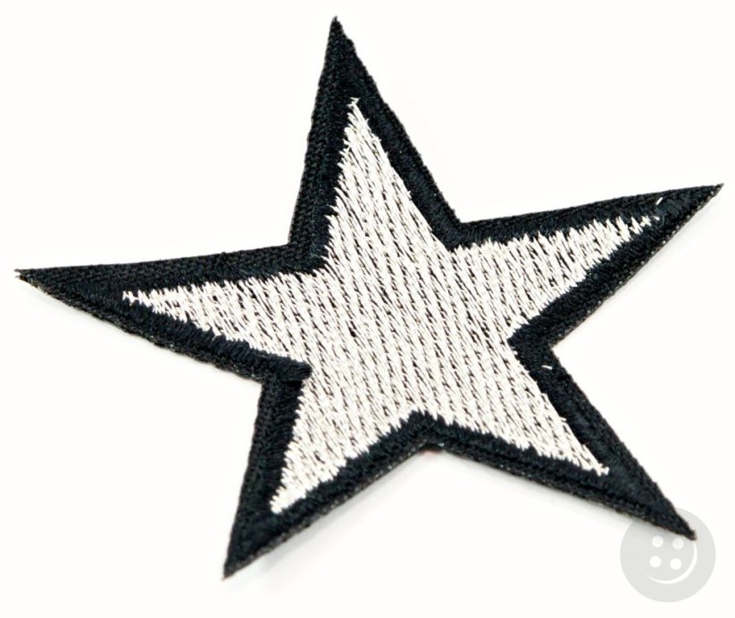 Iron-on patch - Star - silver, gold - dimensions 6 cm x 7.5 cm