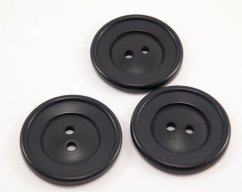 Dírkový maxi  knoflík - černá - průměr 4 cm