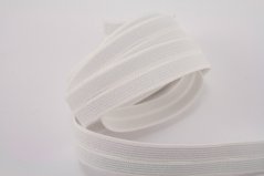 Gummiband mit Knopfloch - weiß - Breite 2,1 cm