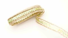 Edged sequins by the meter - light gold - width 1 cm