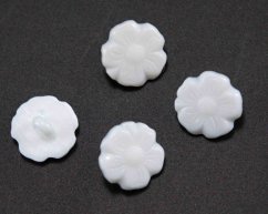 Knoflík se spodním přišitím - světle modrá květinka - průměr 1,3 cm