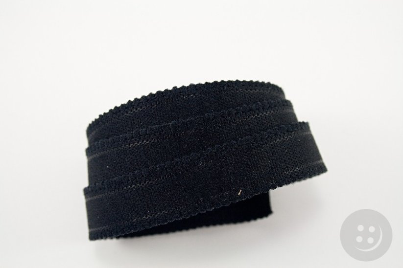 Shoulder elastic - black - width 1,5 cm