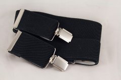 Pánske traky - čierná - šírka 2,5 cm