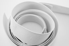 Flat elastics - firm - white - width 3.5 cm