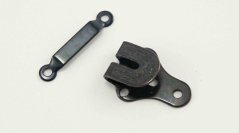 Hosenhake - dunkles Nickel - Größe 2,5 cm x 1,7 cm