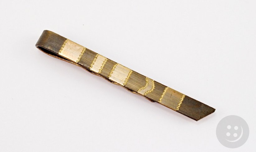 Tie clip - antique brass - diameters 6.5 cm x 0.5 cm