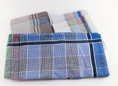 Sada pánských kapesníků s barevným středem z mykané bavlny - 6 ks
