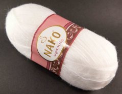 Priadza Angora luks - lomená biela - 208