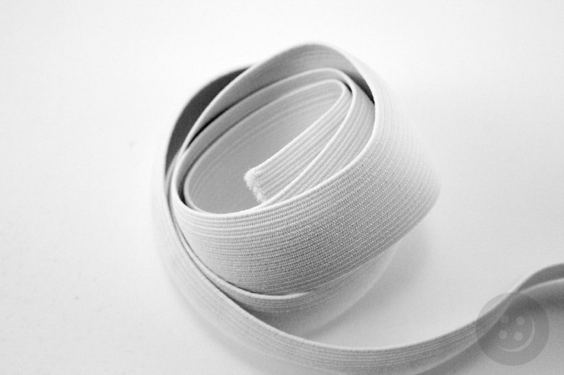 Flat elastics - white - width 3 cm