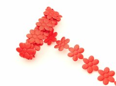 Satinblumen am Meter - rot - Breite 2 cm