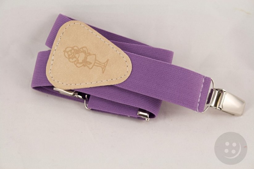 Children's suspenders - light purple - width 2,5 cm