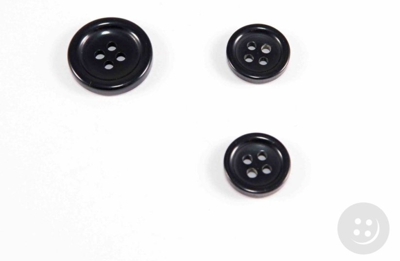 Oblekový knoflík - černý - průměr 1,5 cm