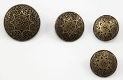 Luxury metal button with embossing - old brass - diameter 1,7 cm