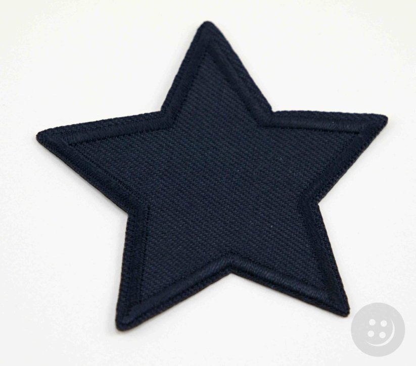 Iron-on patch - star - 7cm - dark blue