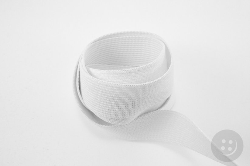 Flat elastics - soft - white - width 2.5 cm