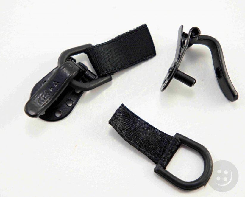 Coat buckle - black - length 5 cm