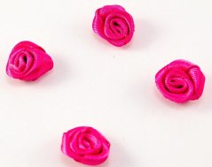 Satinblume zum Annähen - pink - Durchmesser 1,5 cm
